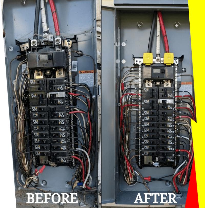 Professional electrical panel upgrade installation service layout